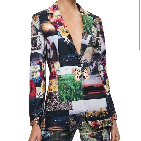 Alice + Olivia Macey Photographic Print Blazer - Picture 1 of 6
